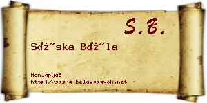 Sáska Béla névjegykártya
