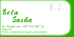 bela saska business card